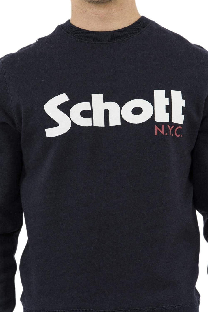 Schott NYC Herren Swcrew Sweatshirt S Blau (Navy Navy), S Blau (Navy Navy)