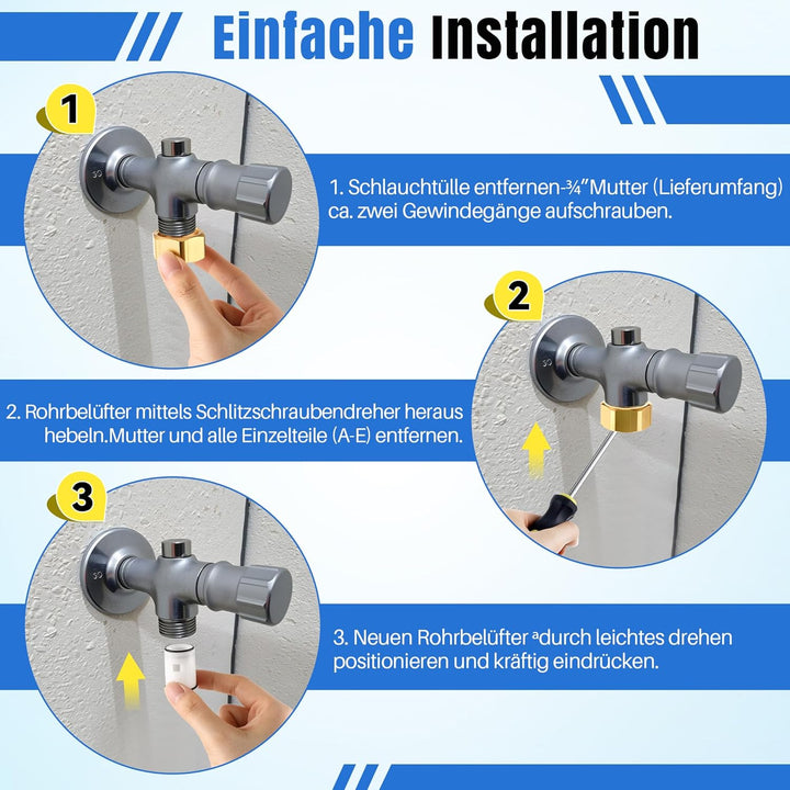Enhon Einsteck Rohrbelüfter Kompatibel mit Kemper Frostsichere Aussenarmatur 574/577, Rohrbelüfter,