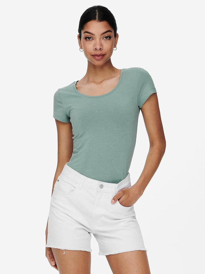 ONLY 3er Pack Damen T-Shirt schwarz oder weiss Kurzarm lang Basic Sommer T-Shirts XS S M L XL 152091