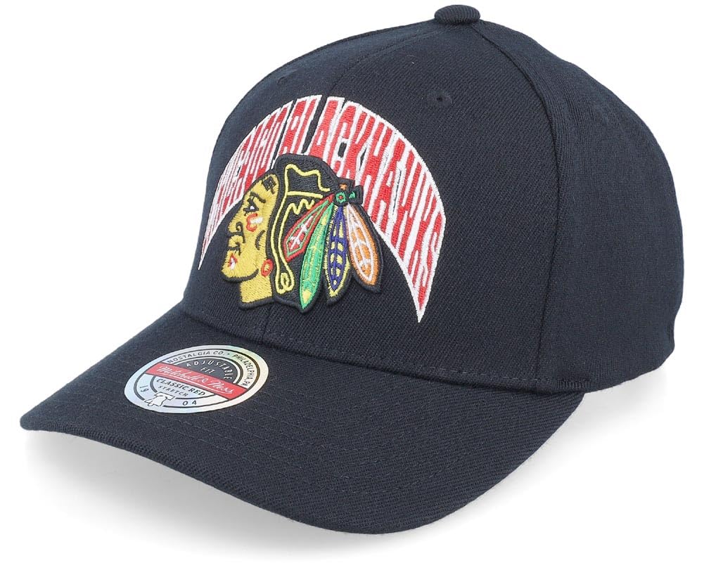 Mitchell & Ness Chicago Blackhawks NHL Letterman Stretched Snapback Curved Cap Basecap