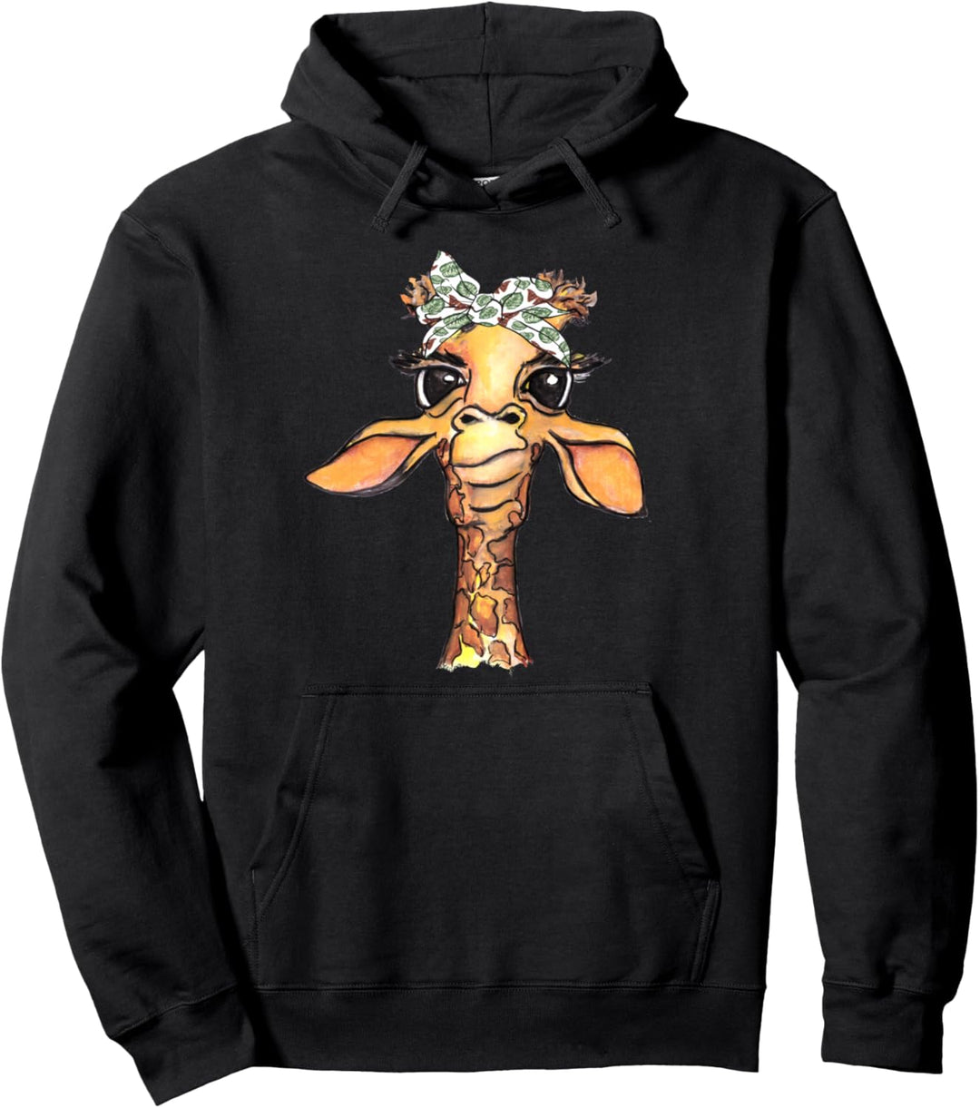 Lustige Giraffe Mit Tropischem Kopfband Giraffen Kostüm Pullover Hoodie