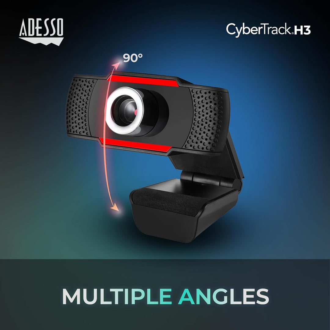 Adesso CyberTrack H3 720p HD Webcam mit eingebautem Mikrofon 2" x 2.2" x 2.2", 2" x 2.2" x 2.2"