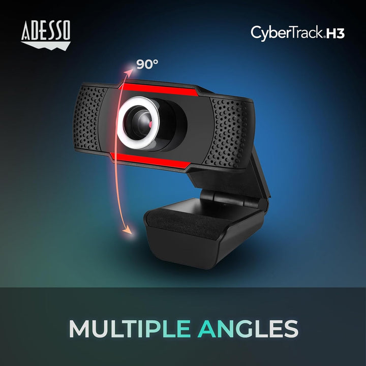 Adesso CyberTrack H3 720p HD Webcam mit eingebautem Mikrofon 2" x 2.2" x 2.2", 2" x 2.2" x 2.2"