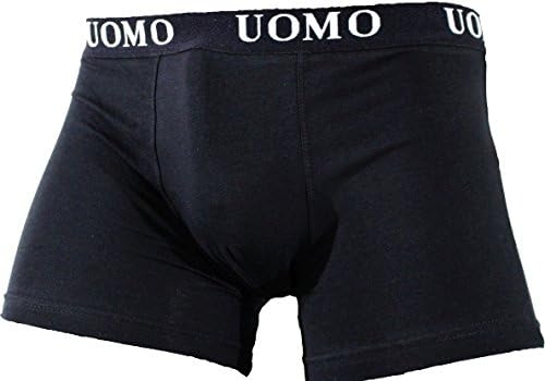 UOMO 10 x Plain Cotton Boxer Shorts Mens Underwear Clasico Black Blue Grey - - Large