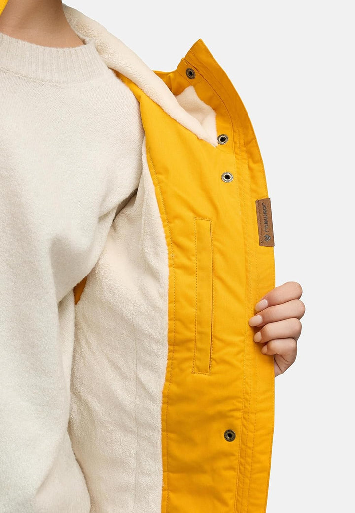 Ragwear Damen warme Winterjacke kurz mit Kapuze Monade XS-6XL L Curry22, L Curry22