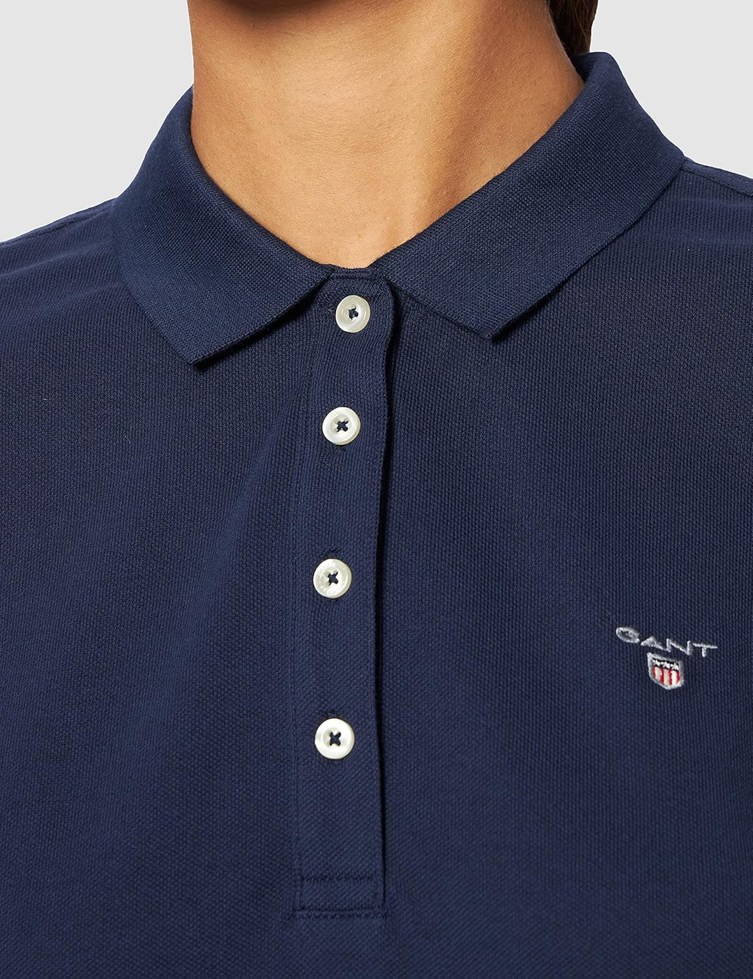 GANT Damen ORIGINAL LSS Pique Polohemd XS Evening Blue, XS Evening Blue