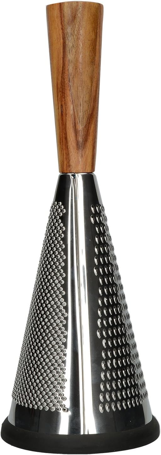 GOURMET CHEESE Creative Tops Grosse, konische Käsereibe im Vintage-Stil mit Holzgriff, 13 x 13 x 33