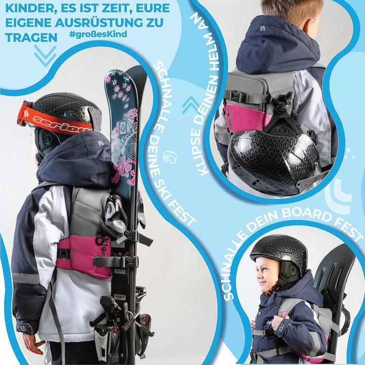 Sklon Kinderrucksack mit Sicherheitsleine für das Ski- und Snowboardtraining – Bringen Sie Ihrem Kin