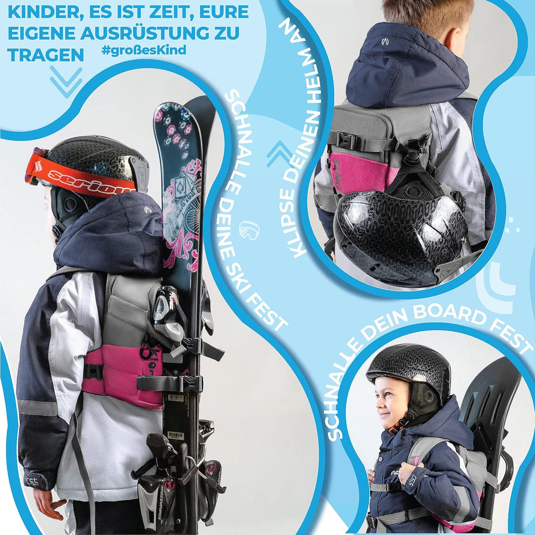 Sklon Kinderrucksack mit Sicherheitsleine für das Ski- und Snowboardtraining – Bringen Sie Ihrem Kin