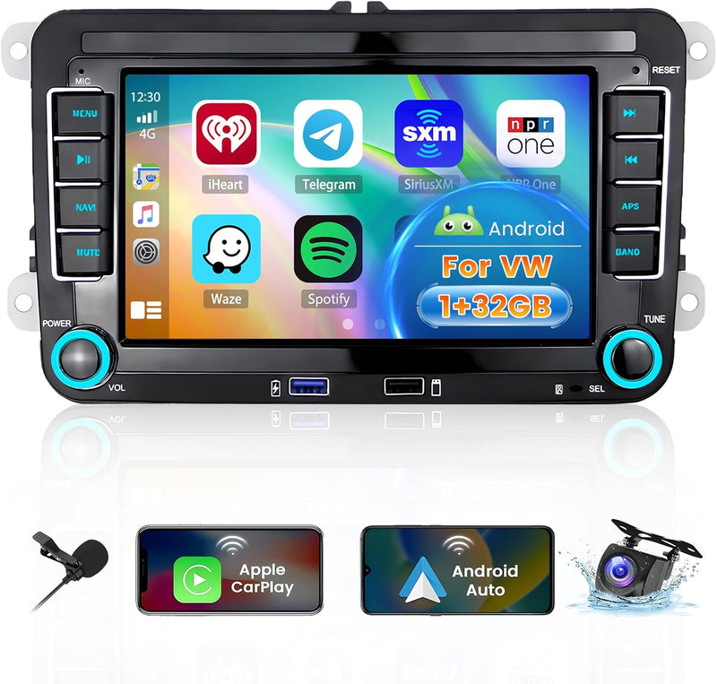 Android 13 Autoradio Doppel Din Apple Carplay mit Navi für VW Passat B6 B7 Golf 5 6 Touran Polo Cadd