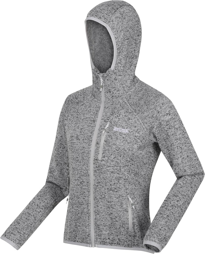 Regatta Damen Newhill Strickfkleecejacke mit Kapuze RWA597 38 grau
