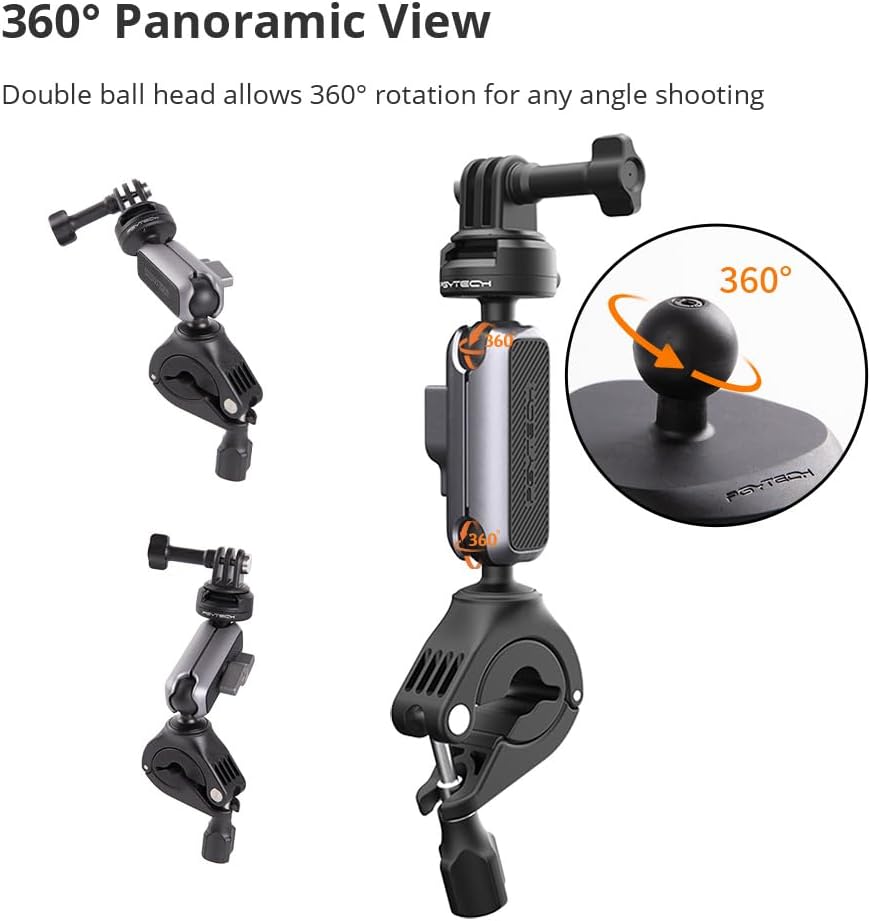 PGYTECH CapLock Fahrradlenkerhalterung für DJI OSMO Action 4/3/2, GoPro 12/11/10/9, OSMO Pocket 3/2,