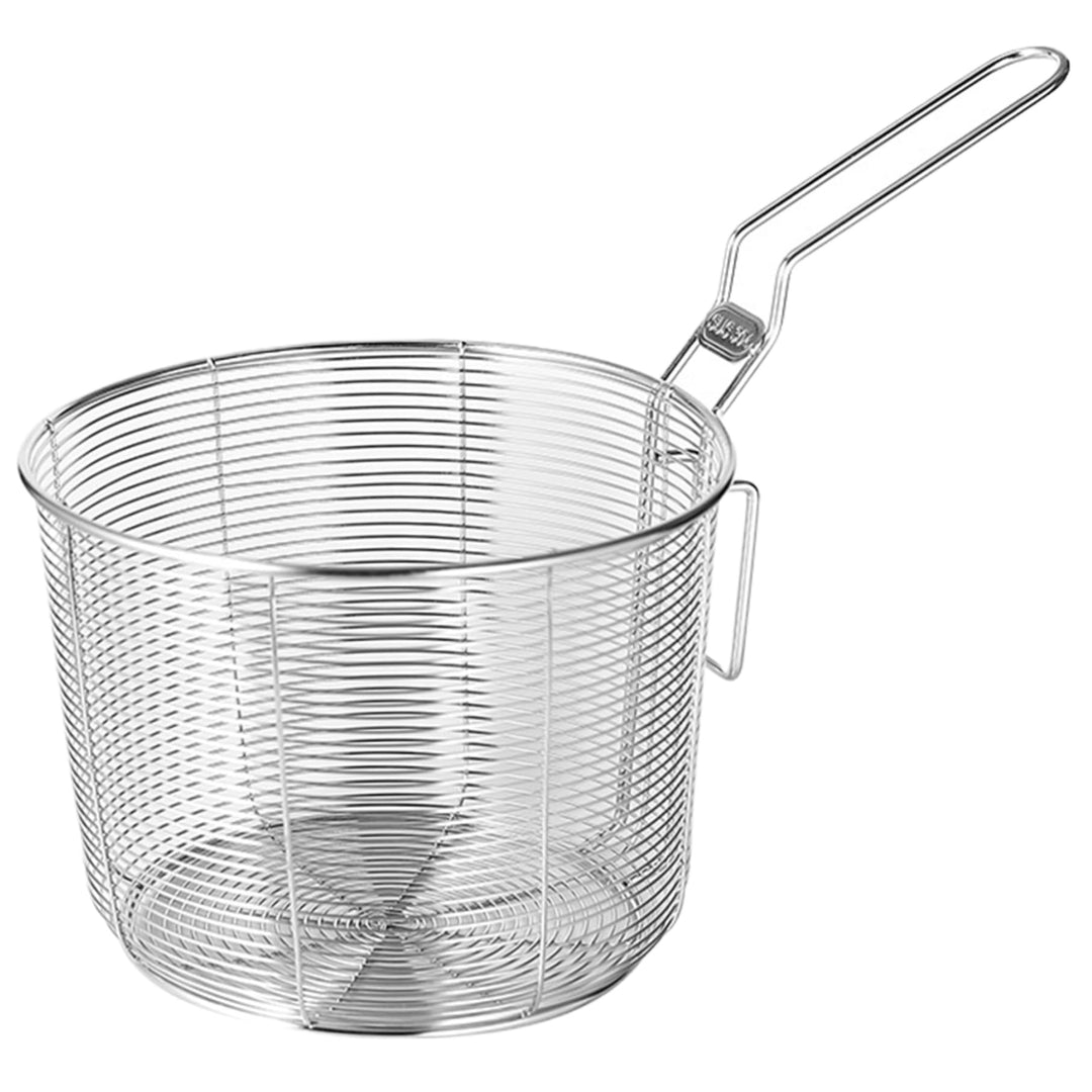 Edelstahl -Fritteusenkorb mit Griff, 6, 9 Zoll feines Netz Fritting -Bremkorb für Ölfilterung und En
