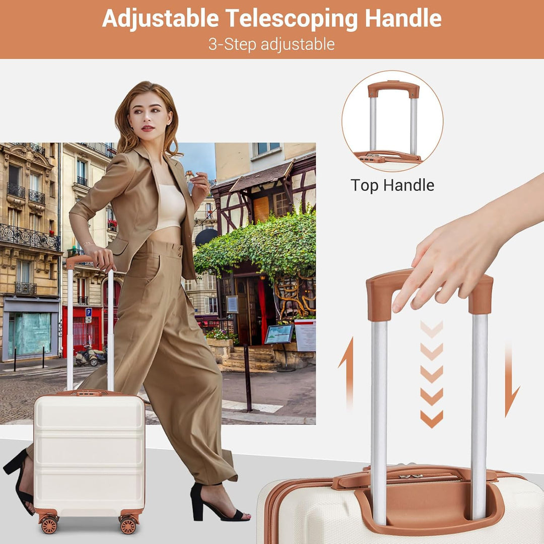 KONO Kleiner Koffer Handgepäck Hartschalenkoffer für Easyjet Handgepäck 45x36x20 cm, Leicht Reisekof