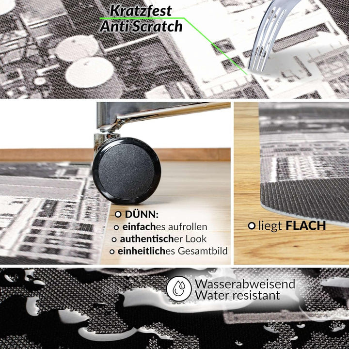 ANRO Bodenschutzmatte Bürostuhl grosse Unterlage Schreibtischstuhl Stuhlmatte Fussbodenschutz rutsch