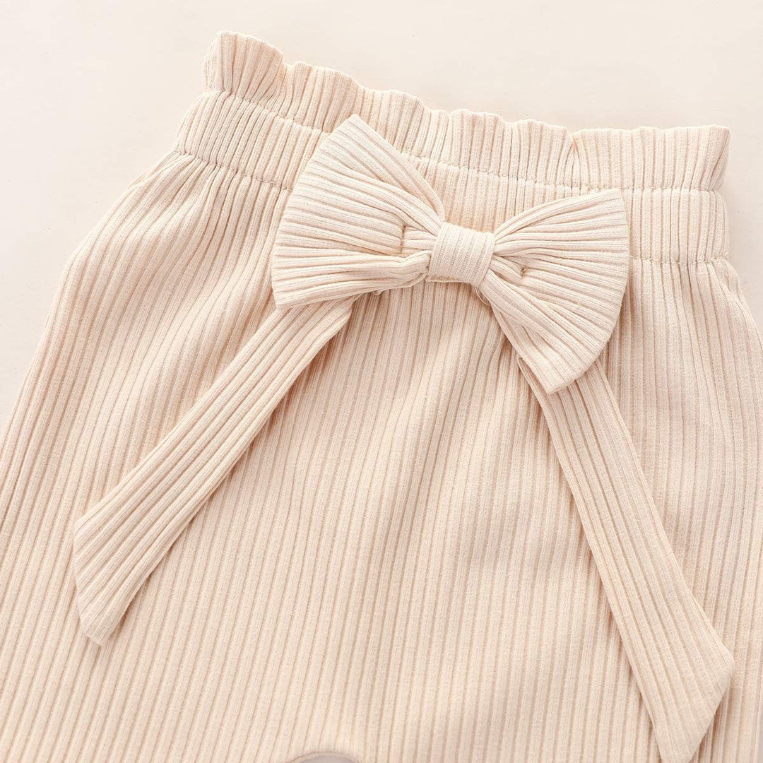 Geagodelia Baby Mädchen Einfarbige Kleidung Outfit 6-12 Monate Beige, 6-12 Monate Beige