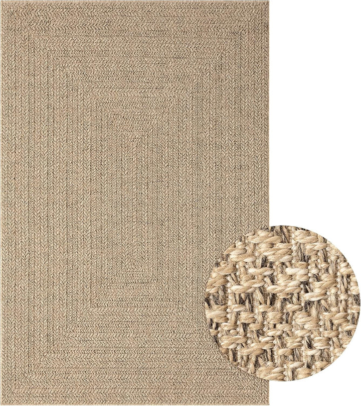 Mia´s Teppiche Soil - wetterfester In- und Outdoor Teppich im Natürlichem Jute-Look, wetterfest, gee