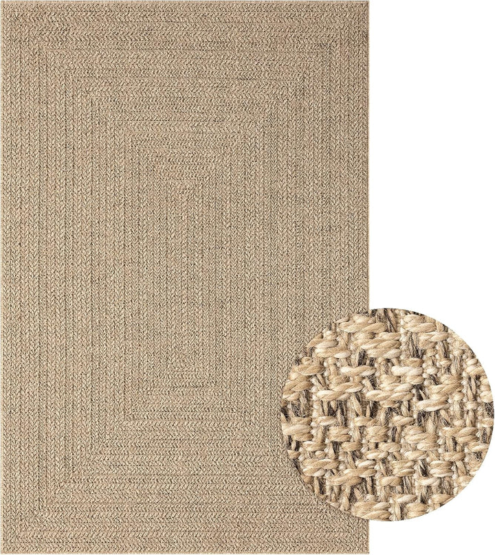 Mia´s Teppiche Soil - wetterfester In- und Outdoor Teppich im Natürlichem Jute-Look, wetterfest, gee