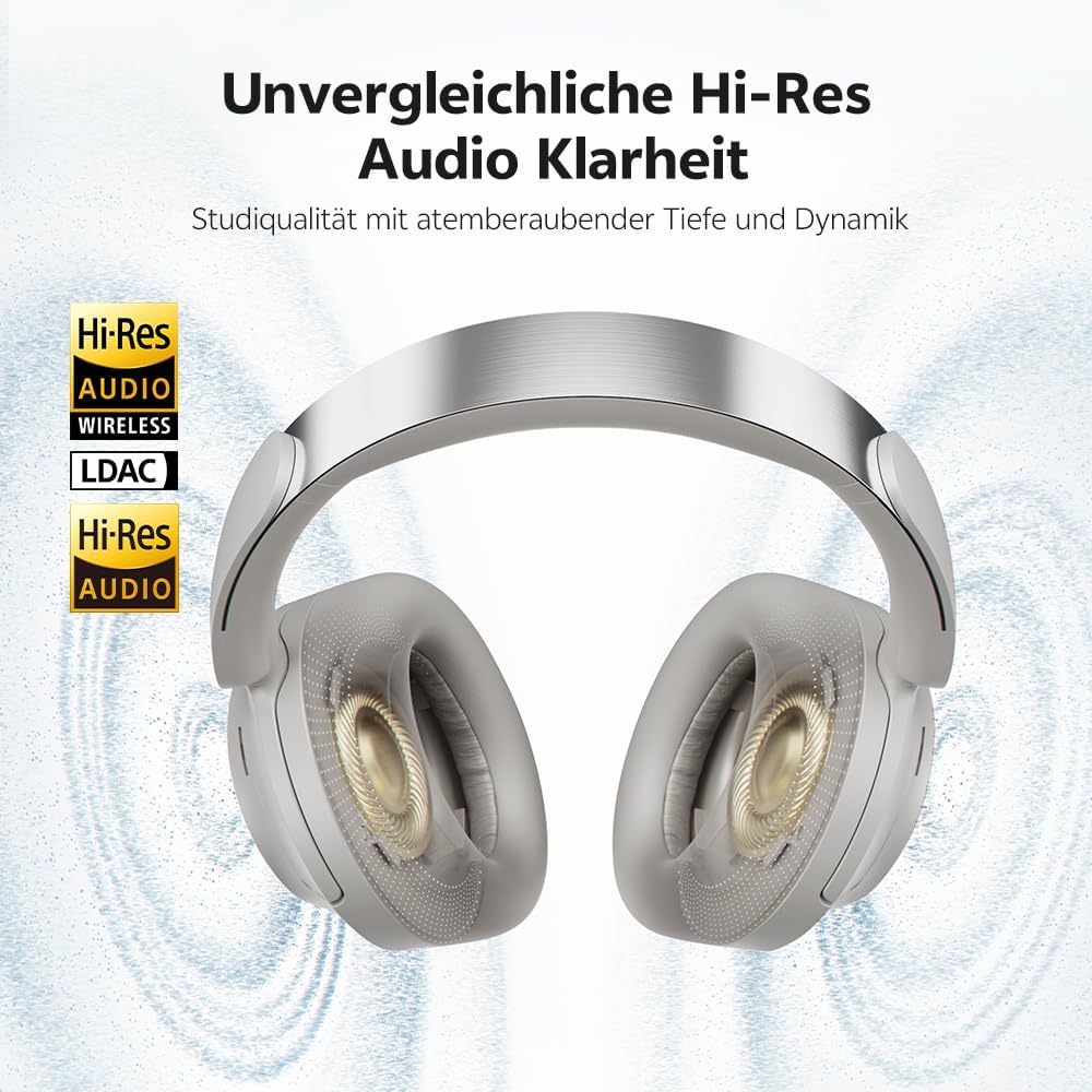 QCY H3S Over Ear Bluetooth Kopfhörer,Hybrid Aktive Noise Cancelling,Hi-Res Audio,LDAC,ultraleichtem