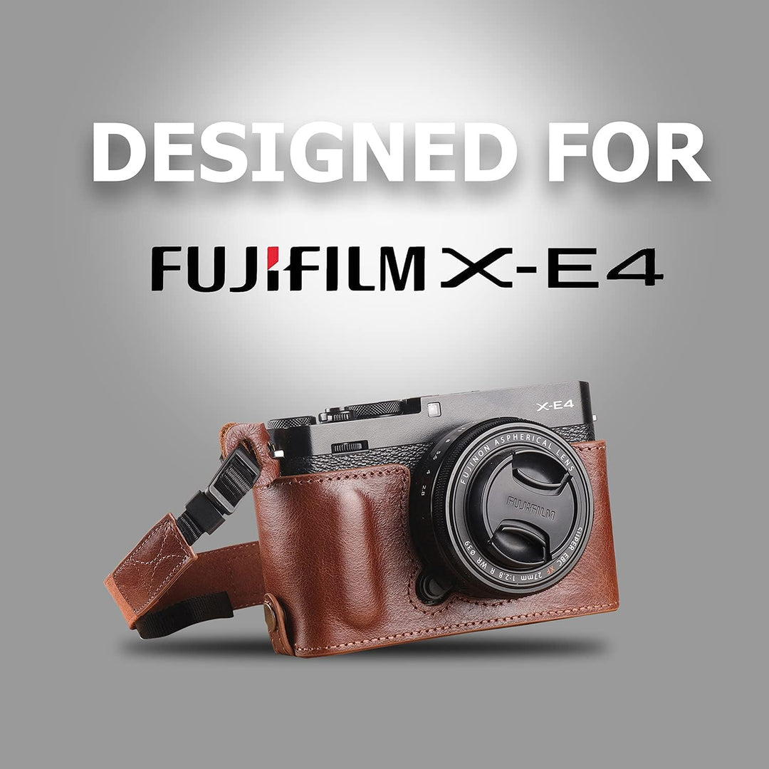 MegaGear Ever Ready Halbtasche aus echtem Leder, mit Schultergurt, kompatibel mit Fujifilm X Series