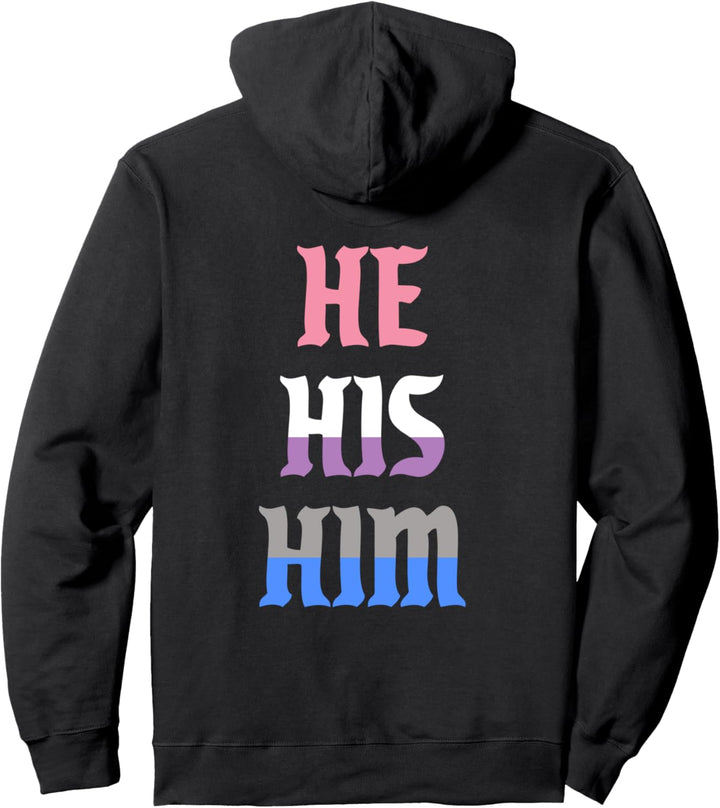 He His Him Pronomen LGBTQIA Genderfluid Pride Flag Pullover Hoodie