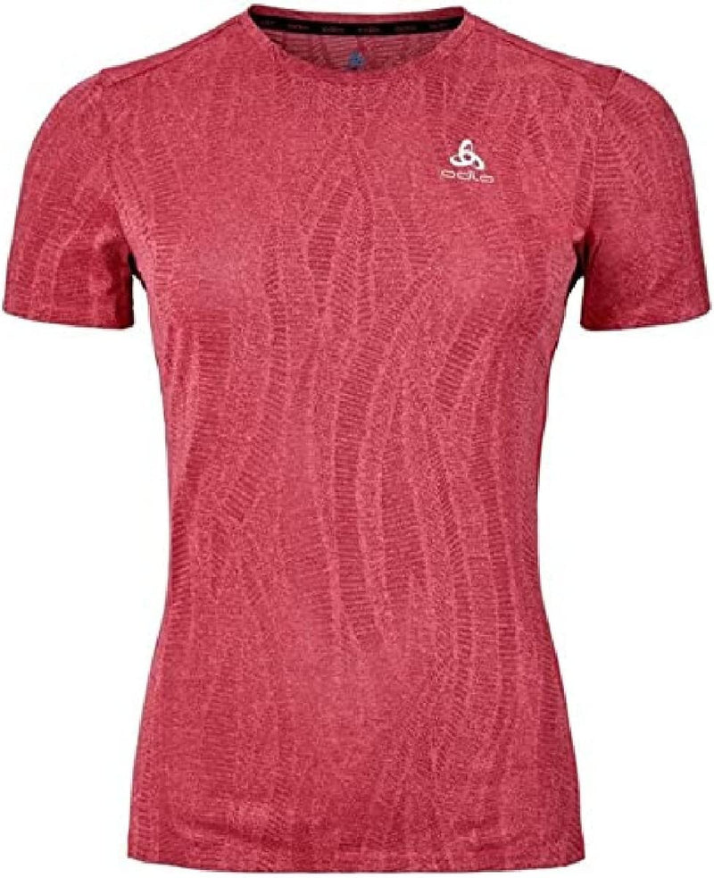 Odlo Damen Zeroweight Engineered Chill-tec_313731 Kurzarm Laufshirt S American Beauty Melange, S Ame