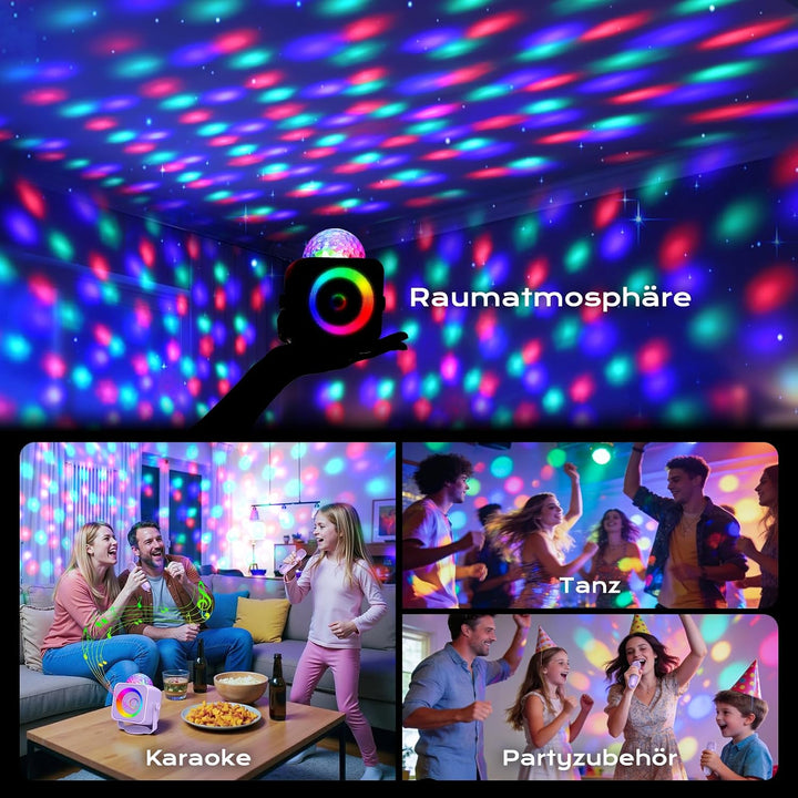 Dislocati Karaoke Maschine Mit 2 Bluetooth Mikrofon Kinder, Geschenk Mädchen 3-15 Jahre, Musik Spiel