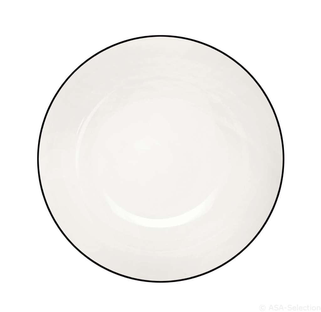 à table ligne noire Pasta-/Suppenteller 22 cm, Weiss