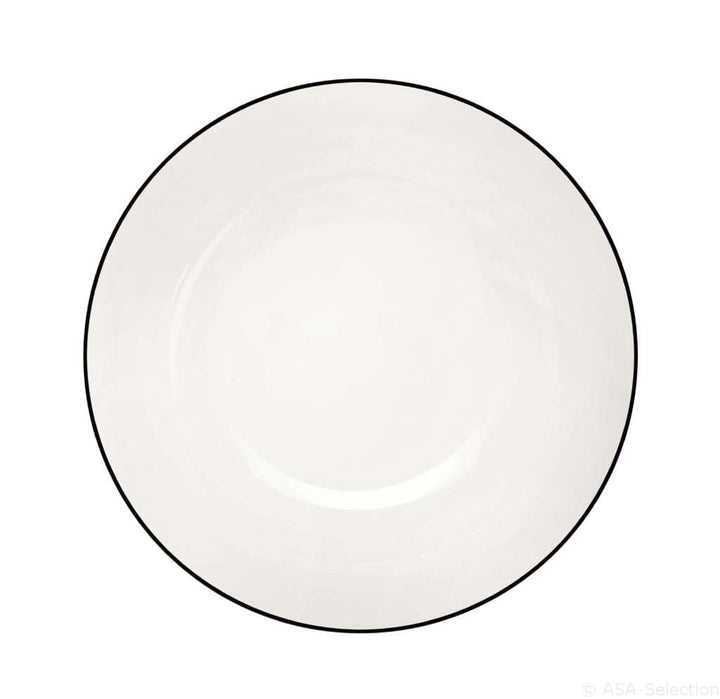 à table ligne noire Pasta-/Suppenteller 22 cm, Weiss