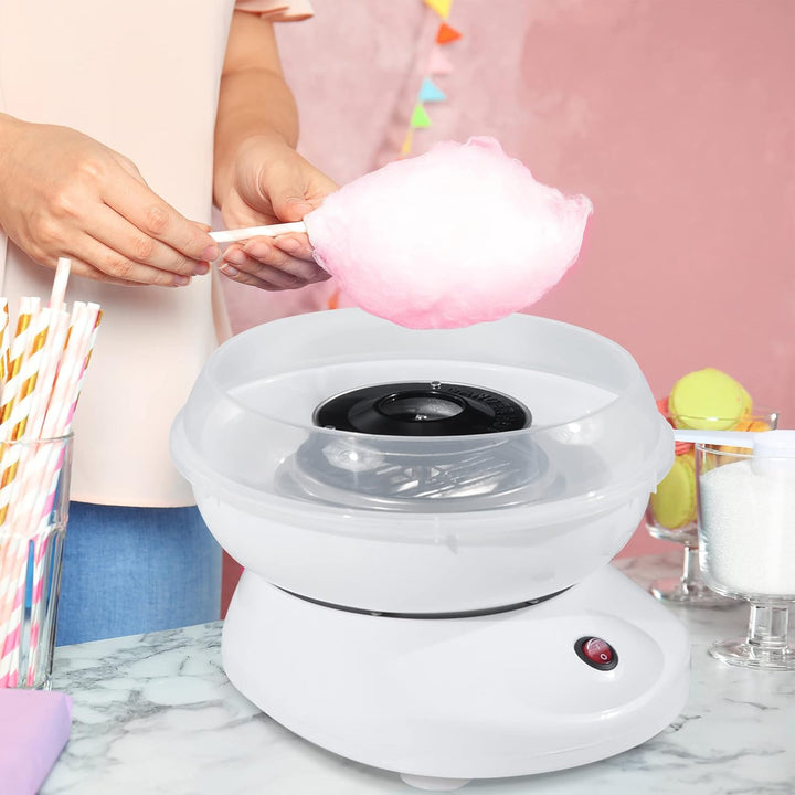 HOMCOM Zuckerwattemaschine für Zuhause Cotton Candy Machine Zuckerwatte Maschine mit Stäbchen und Me