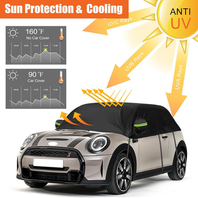 Autoabdeckung Wasserdicht Ersatz für Mini Cooper 3 Door 2000-2024, Sonnenfest Hälfte Autoabdeckung,