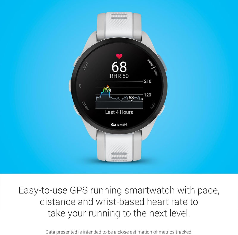 GARMIN Forerunner 165, leichte GPS Smartwatch zum Laufen, mit AMOLED Touchscreen, Trainingsempfehlun