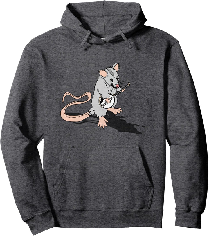 Banjo Picking Possum Vintage Bluegrass Funny Graphic Pullover Hoodie