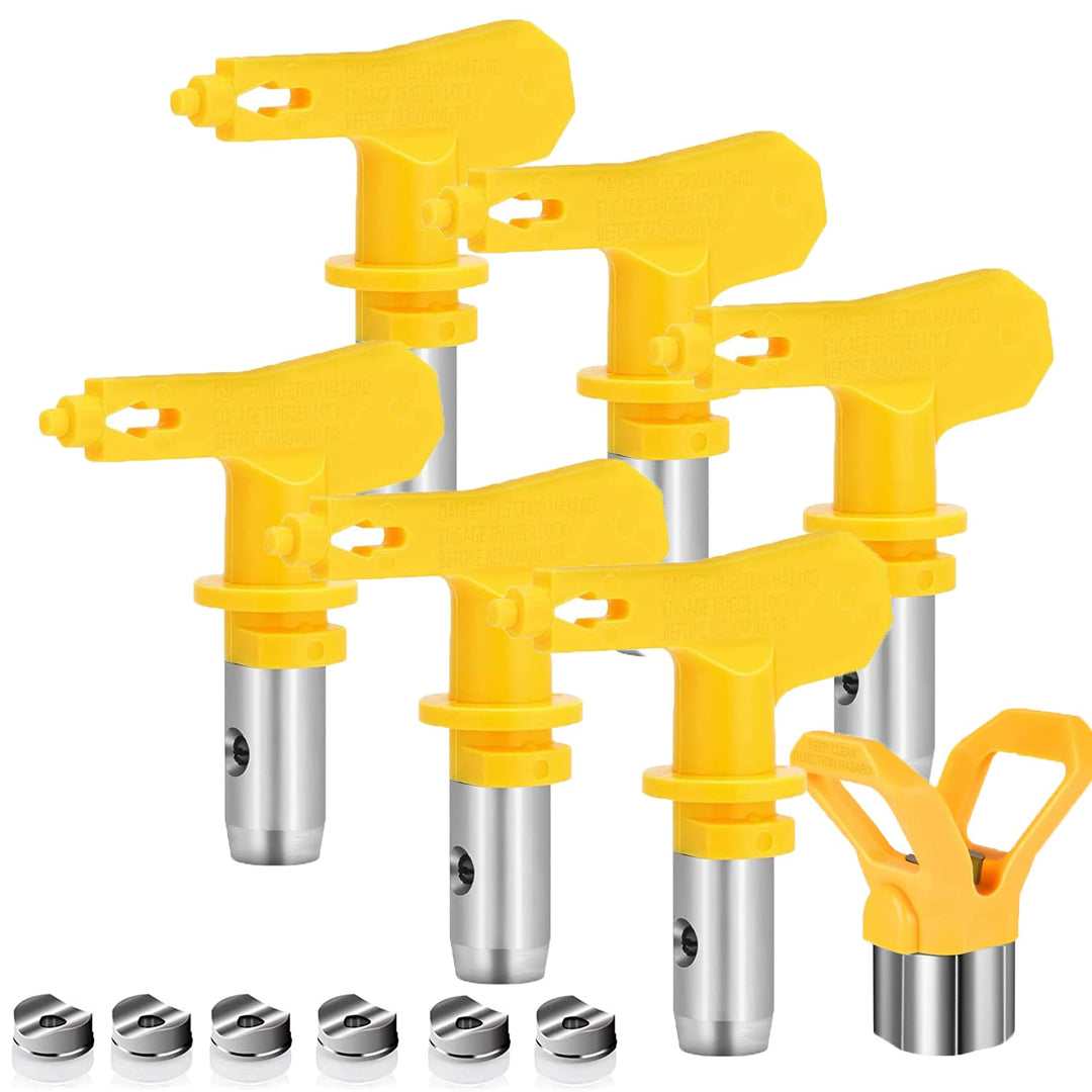 WOOLUCK® 6 Stück Airless Düse mit Spitzendichtung, für Airless Farbsprühsysteme (Typ 413,415,417,419