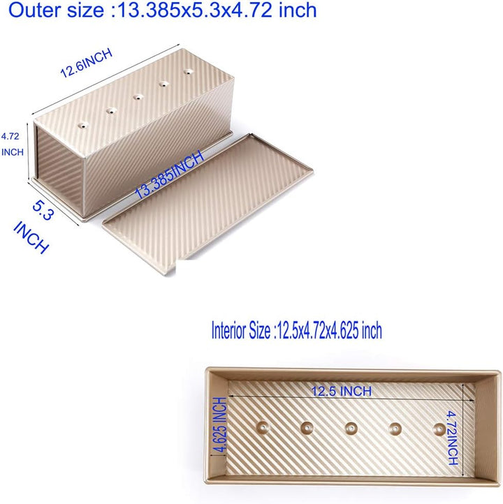 Monfish Brotbackformen Toast Brot Backform Pullman Laib Pfanne Brot Laib Dose mit verschiebbarem Dec