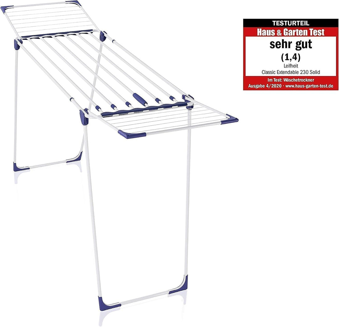 Leifheit Wäscheständer Classic Extendable 230 Solid, auf eine Breite von 184 cm ausziehbar, Standtro