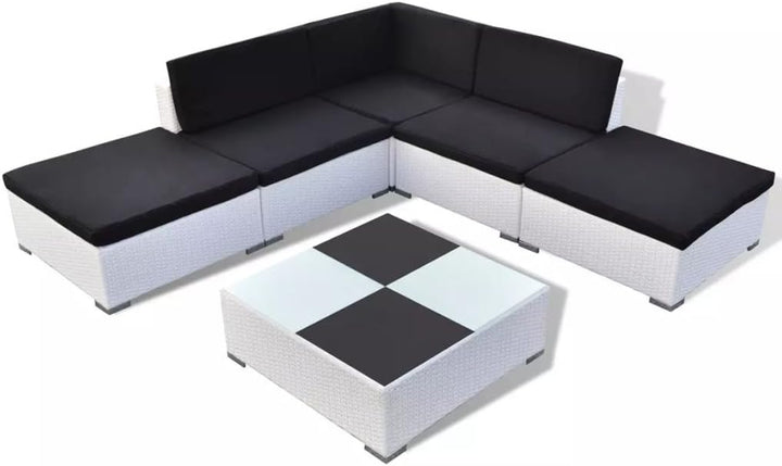 tidyard 15-TLG. Gartenlounge-Set Gartensofa Poly Rattan Loungesofa Outdoor Balkon Terrasse Sofagarni