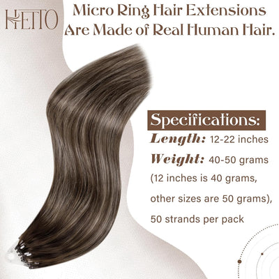 Hetto Extensions Echthaar Microring Ombre Extensions Microring Echthaar Remy Micro Loop Extensions E