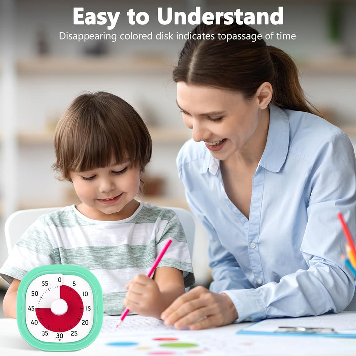 Visueller Timer Kinder mit mit Stummer Flash Funktion, 60-Minuten-Visual Timer für Kinder für Kinder