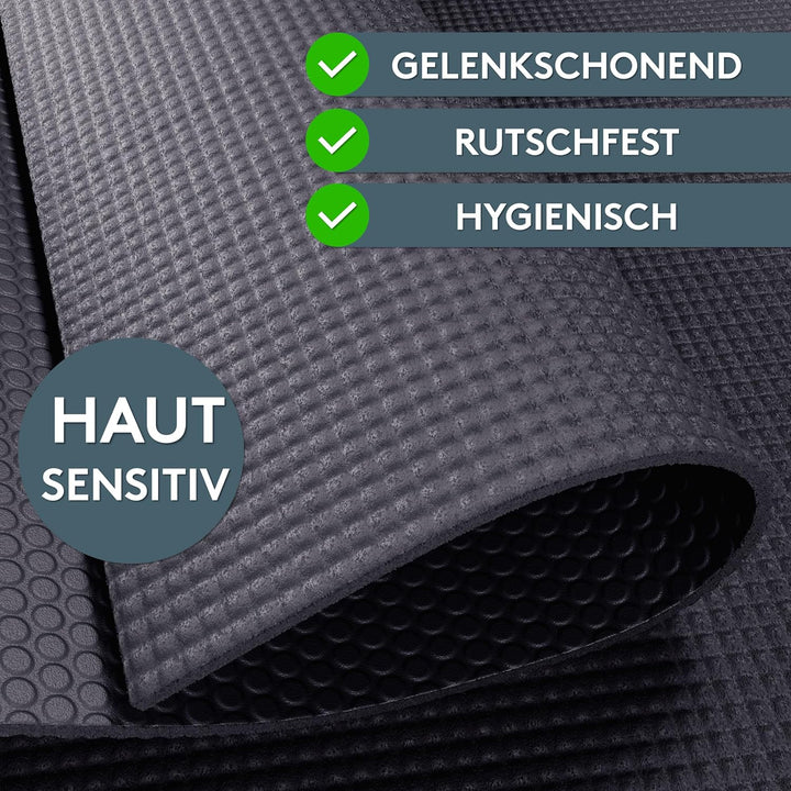 LILENO SPORTS Yoga Matte (180x60cm) inkl. Tragegurt - Sport und Yogamatte extra rutschfest in 4 mm D