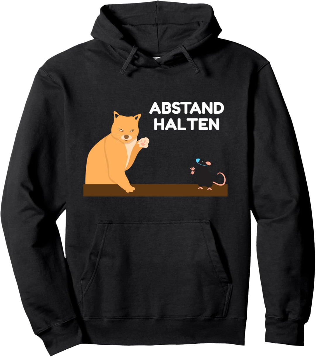 Abstand Sozial Distanz Katze Maske Schutz Hoodie Pullover Hoodie