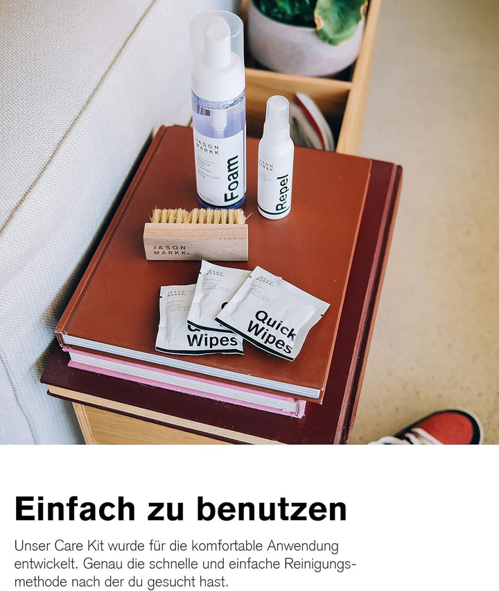 Jason Markk Care Kit,207ml gebrauchsfertiger Sneaker- & Schuhreiniger,59ml Repel Imprägnierspray,Pre
