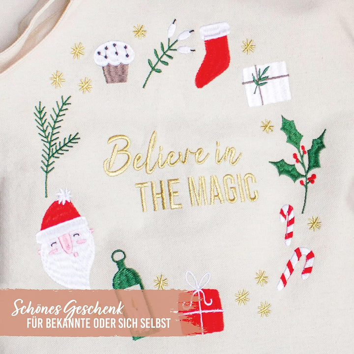 Papierdrachen Weihnachten Jutebeutel - Canvas Tasche Merry Christmas - mit weihnachtlichem Motiv und