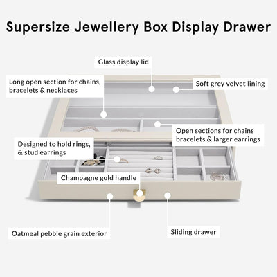 Stackers Oatmeal Supersize Jewellery Box Display Drawer, Oatmeal