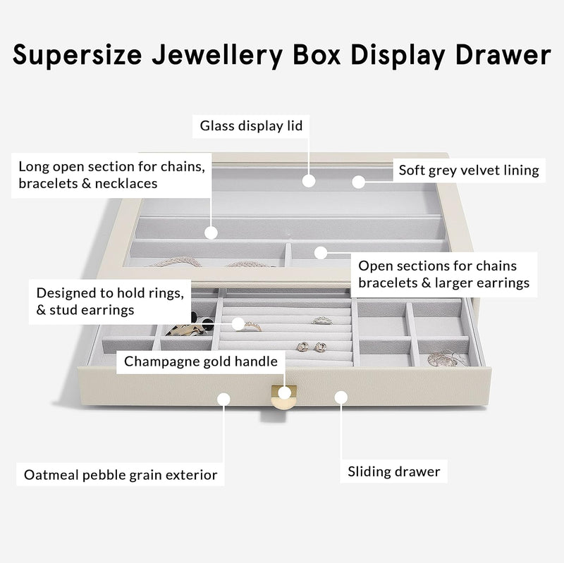 Stackers Oatmeal Supersize Jewellery Box Display Drawer, Oatmeal