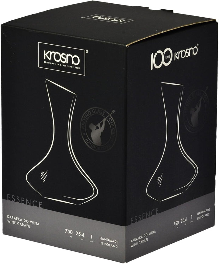 KROSNO Dekanter Weinkaraffe | 750 ML | Handgefertigt | Perfekt für Zuhause, Restaurants, Partys und