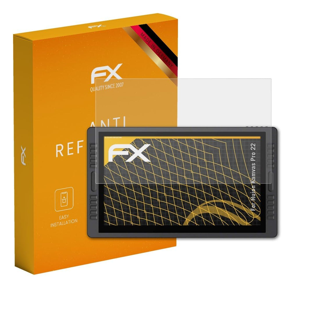 atFoliX Panzerfolie kompatibel mit Huion Kamvas Pro 22 Schutzfolie, entspiegelnde und stossdämpfende