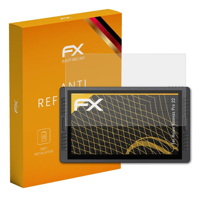 atFoliX Panzerfolie kompatibel mit Huion Kamvas Pro 22 Schutzfolie, entspiegelnde und stossdämpfende