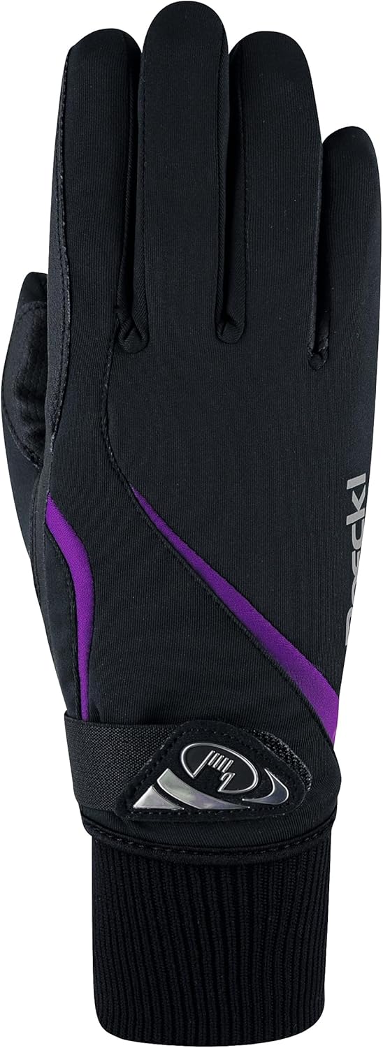 Roeckl Sports Reithandschuh WISMAR, Turnier Winter Handschuh, 2 Farben, Grösse 6-11 Schwarz/Lila 6.5