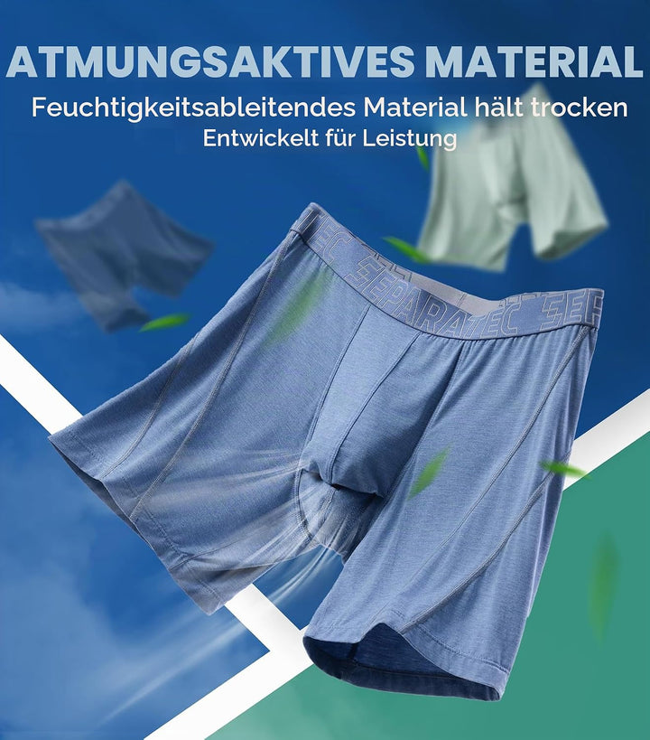Separatec Herren Boxershorts Glattes Bambus Rayon mit getrennten Beuteln Unterwäsche 3er Pack Boxers